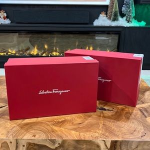 Two Empty Red Authentic Salvatore Ferragamo